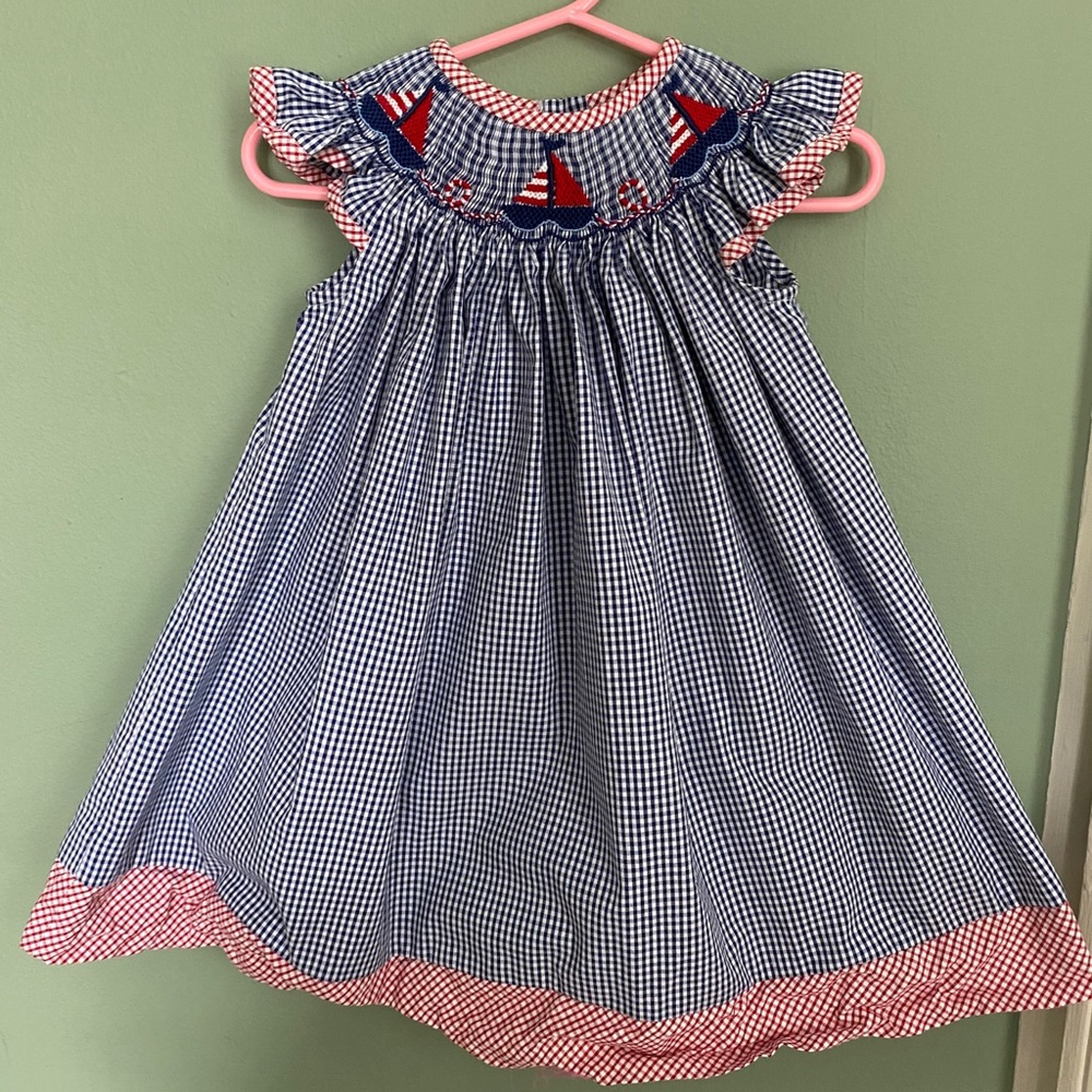 Vive La Fete Red White and Blue Smocked dress